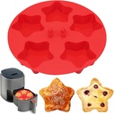 Silicone Mini Air Fryer Muffin Pan Cups Start Shape for Oven Baking,1 Pcs Egg Bite Mold Muffin Tins Cup Cake Pan Tray for Air Fryer Basket Liners Accessories Baking Muffin Cakes Pancake