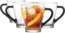 Glasmark Krosno, 220 ml, set of 4, glasses set, drinking glasses made of glass with handle, coloured ear, drinking glass, cup, glass cup with handset, dishwasher safe