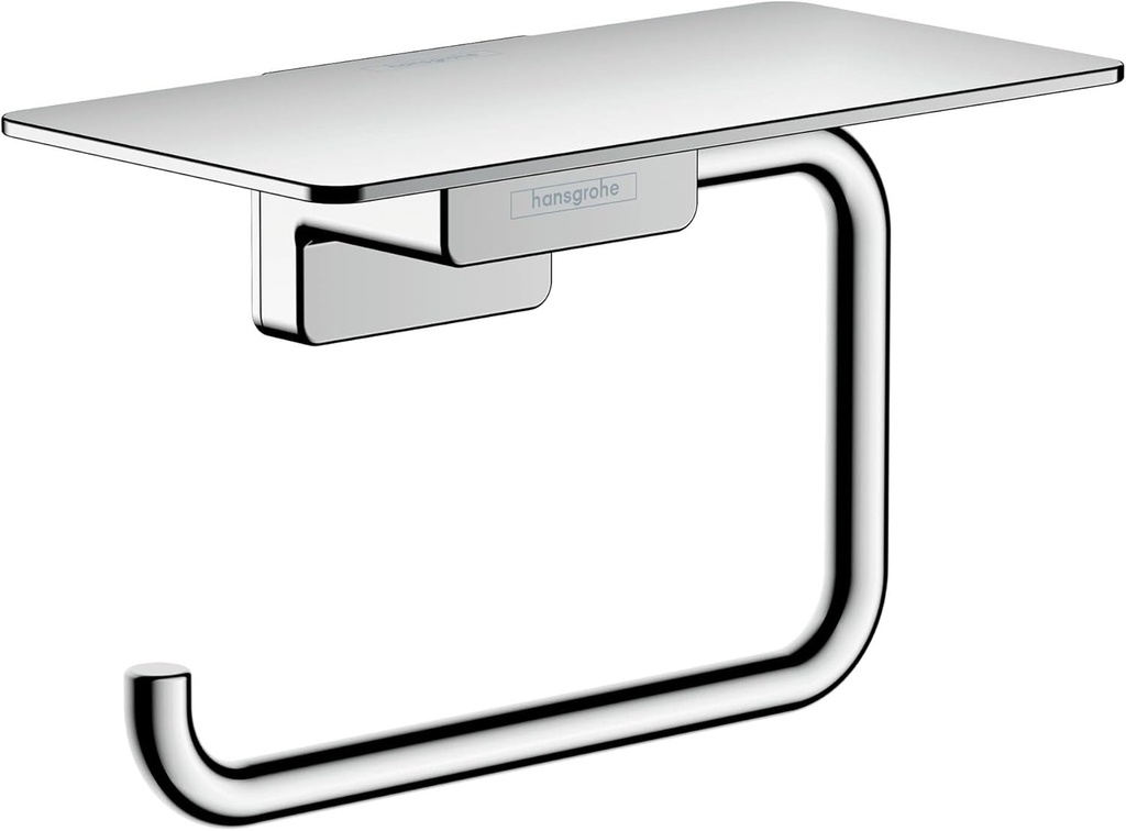 hansgrohe AddStoris Roll Holder with Shelf in Chrome 3-inch Accessories in Chrome, 41772000