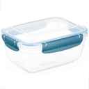 Superio Plastic Food Storage Container with Airtight Lid for Kitchen,- 6 Cups, 48 Oz, BPA Free, Leakproof, Stackable Sealed Container for Organizing- Microwave, Dishwasher and Freezer Safe, Blue