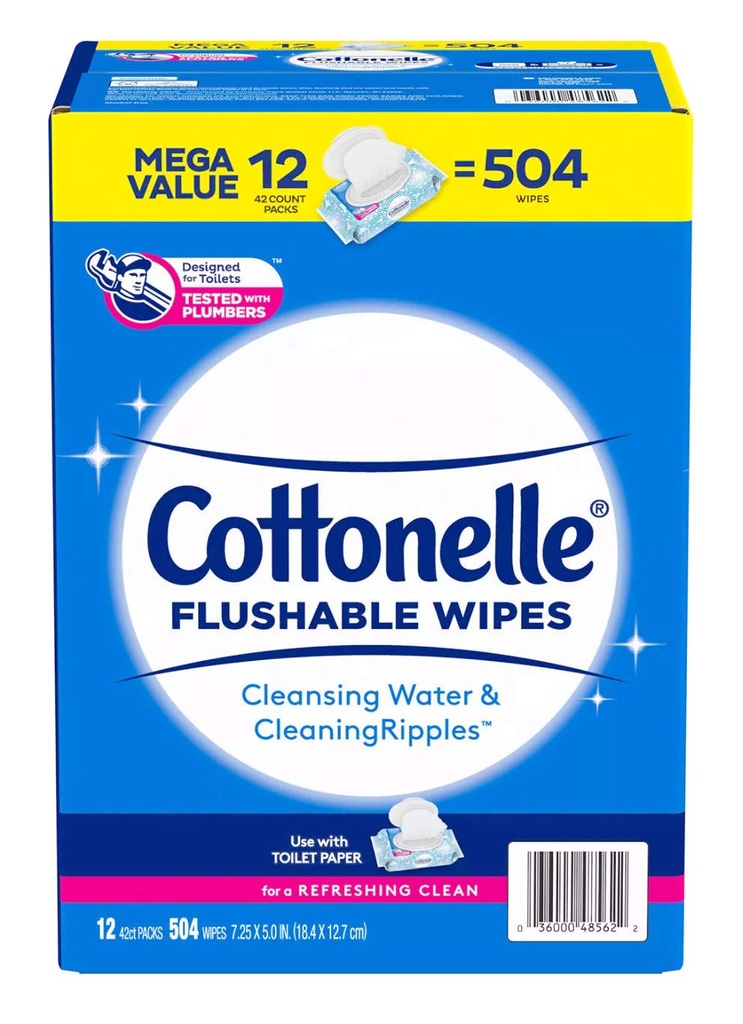 Cottonelle Fresh Care Flushable Cleansing Cloth, 504 Count