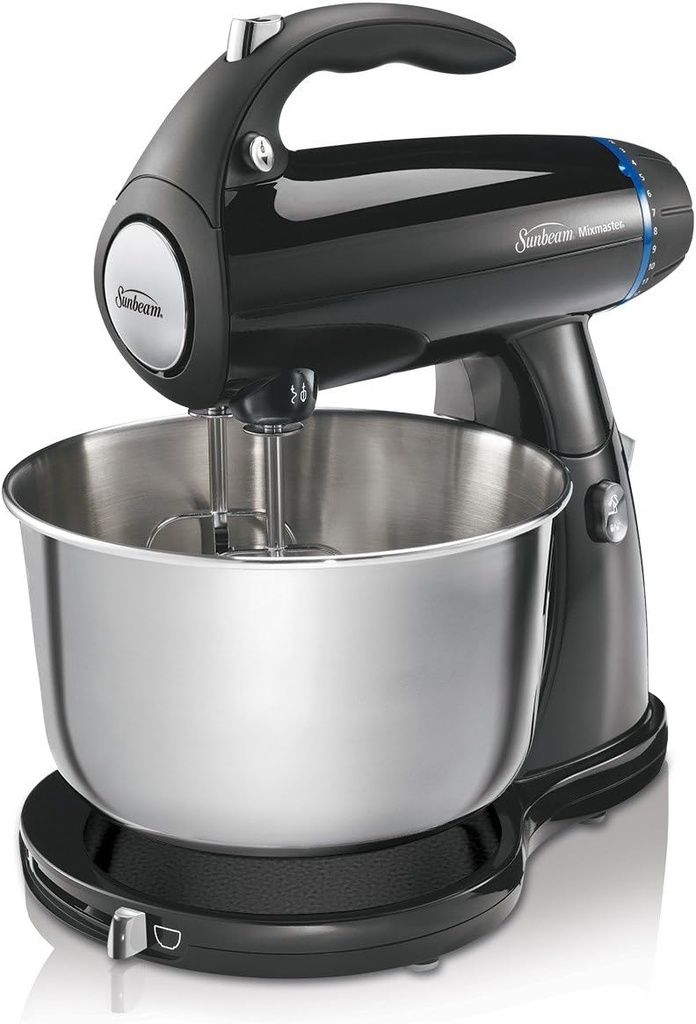 Sunbeam 2594 350-Watt MixMaster Stand Mixer with Dough Hooks and Beaters, Black