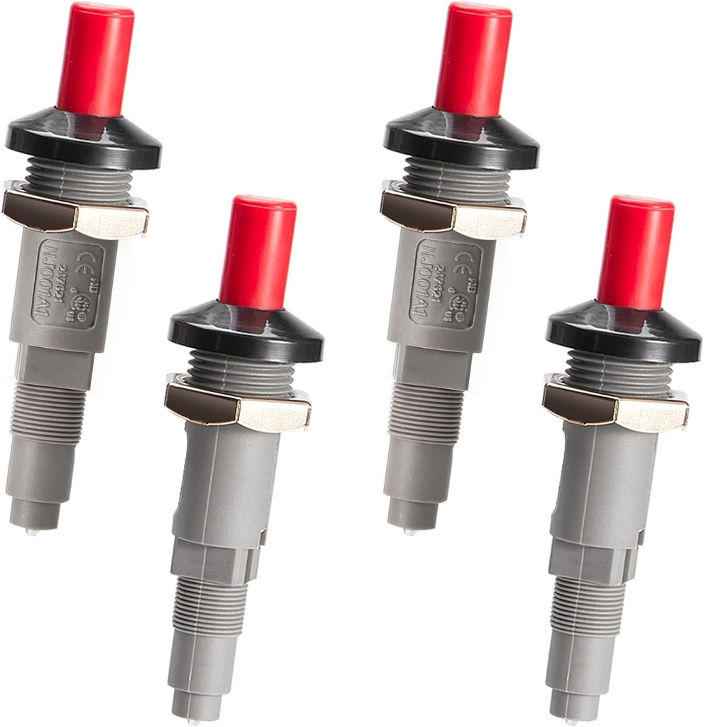 Outdoor Heater Replacement Parts, Piezo Igniter 4 packs, Suitable for Most Outdoor Round Stand Up Propane Heater and Mini Ttable Top Gas Heater, GREY