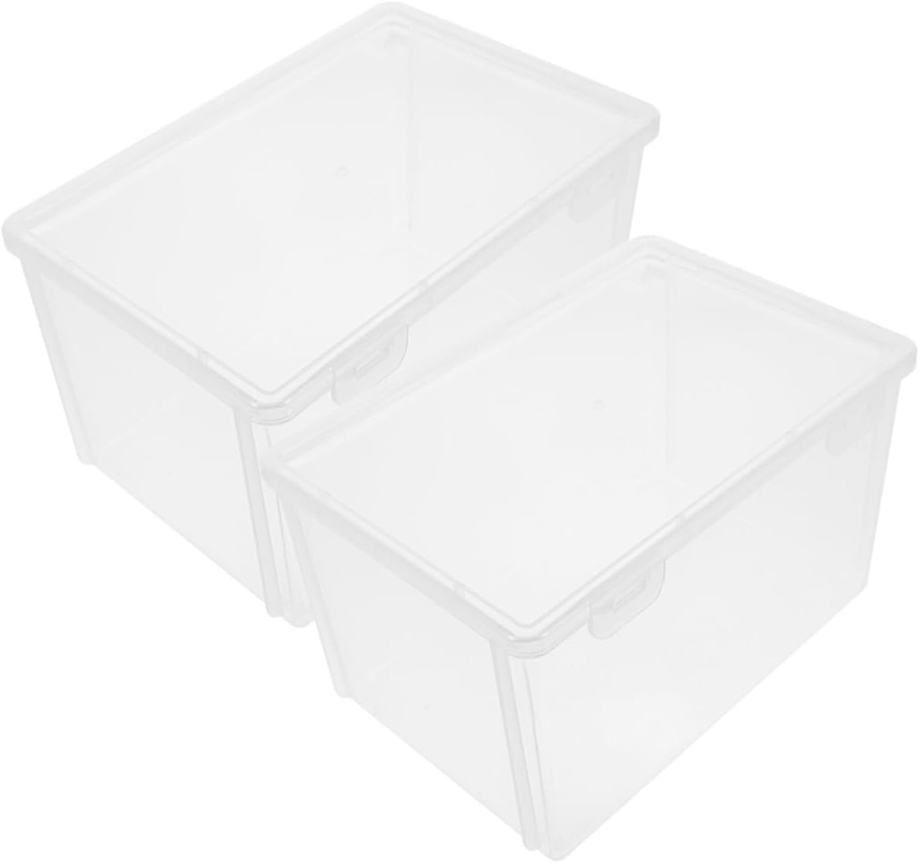 2pcs Crisper Box for Kitchen Storage Bread Fruit Fridge Organizer Containers Lids