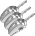 ABOOFAN 3pcs Stainless Steel Ice Scoop Metal Food Scoop Shovel for Candy/Ice Cube/Flour/Sugar/Coffee Bean/Protein Powder/Pet Dog Food for Home Kitchen Jars Bar Buffet