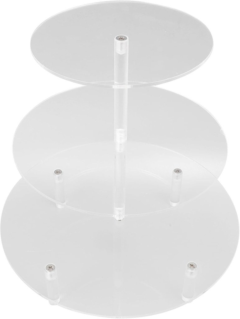 Cupcake Stand Round 3 Tier Acrylic Cupcake Stand Round Dessert Tower Display Stand Dessert Carrier Display Holder with Feet for Birthday Bar Wedding
