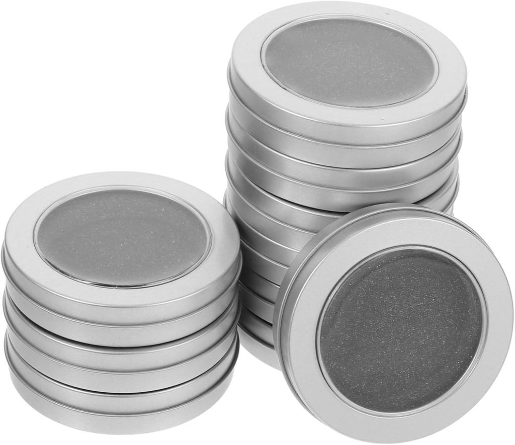 10pcs Round Candy Game Box Lightweight Iron Case with Window for Storing Cookies Sweets Sturdy Dessert Packaging Jars for Treats