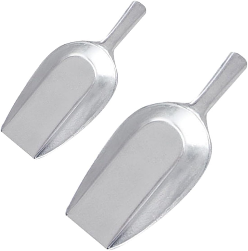 VOSAREA 2pcs Restaurant Ice Cube Shovels Aluminum Food Scoops Thicken Ice Shovels for Maker and Party Use