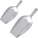 VOSAREA 2pcs Restaurant Ice Cube Shovels Aluminum Food Scoops Thicken Ice Shovels for Maker and Party Use