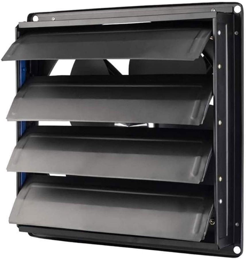 HBJWOV Exhaust Fan，12 Inch，Room Installation Bathroom Exhaust Fan Metal, Square Blinds Ventilation Fan Kitchen Fume