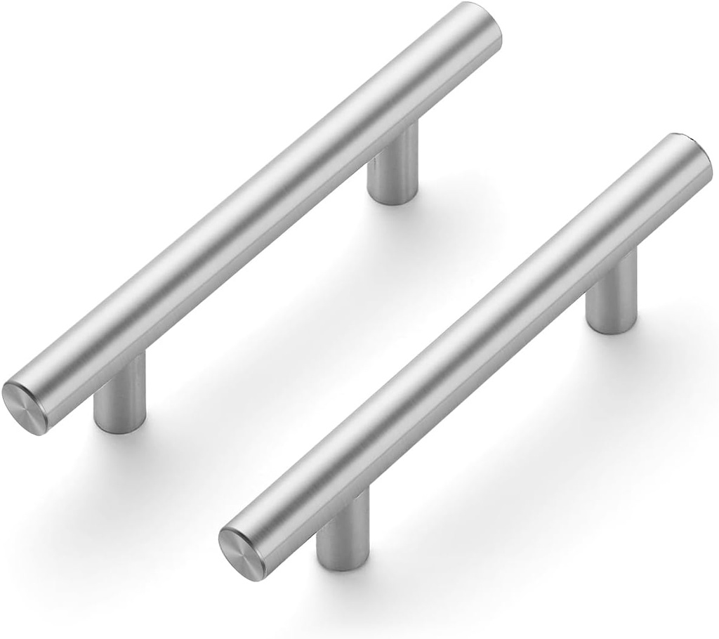 JOY DECOR 15 Pack 5 Inch Cabinet Pulls Kitchen Cabinet Handles with 3 Inch Hole Center Brushed Nickel Cabinet Hardware Stainless Steel Kitchen Drawer Pulls for Cabinets Cupboard, 76mm Hole Centers