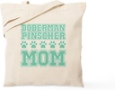 CafePress Doberman Pinscher Mom Tote Bag Reusable Natural Beige Canvas Shopping Bag