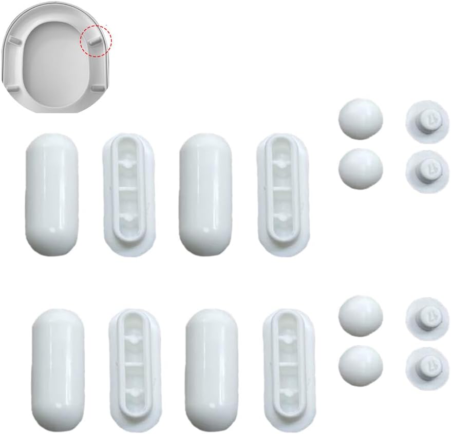 16 Pack Toilet Seat Bumper Pads Kit Bidet Lid Attachment Push-in Replacement Buffer Spacer Anti-noise Cushion Pad Cover for Starck 3 X Overpriced Bathroom Repair Parts