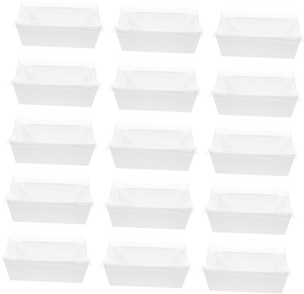 Veemoon 50pcs Clear Cake Containers with Lids Stackable Cupcake Boxes for Bakery Individual Serving Food Storage Fog-resistant Boxes for Desserts and Baked Goods