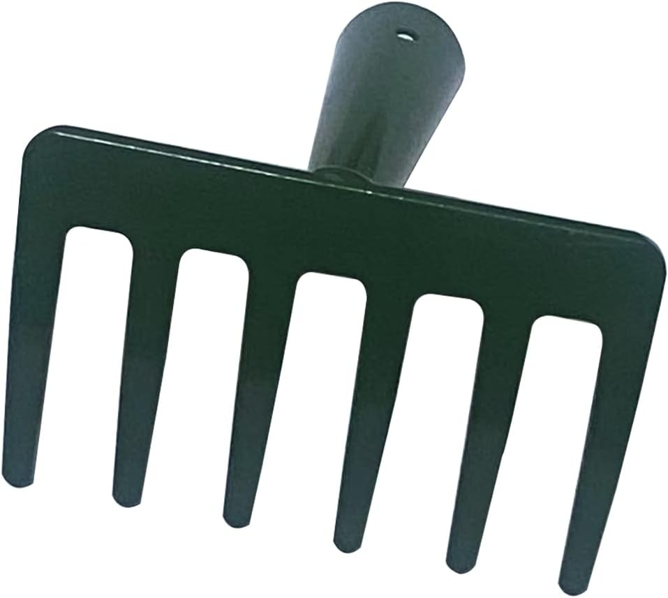 6 Teeth Mini Garden Rake Head for Kids Hard Rake Head Only Dark Green