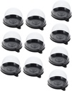100Pcs Round Plastic Moon Cake Holders 7x7x5cm Egg-Yolk Puff Containers Cake Box for Desserts Sturdy Food Packaging for Baking and Giving