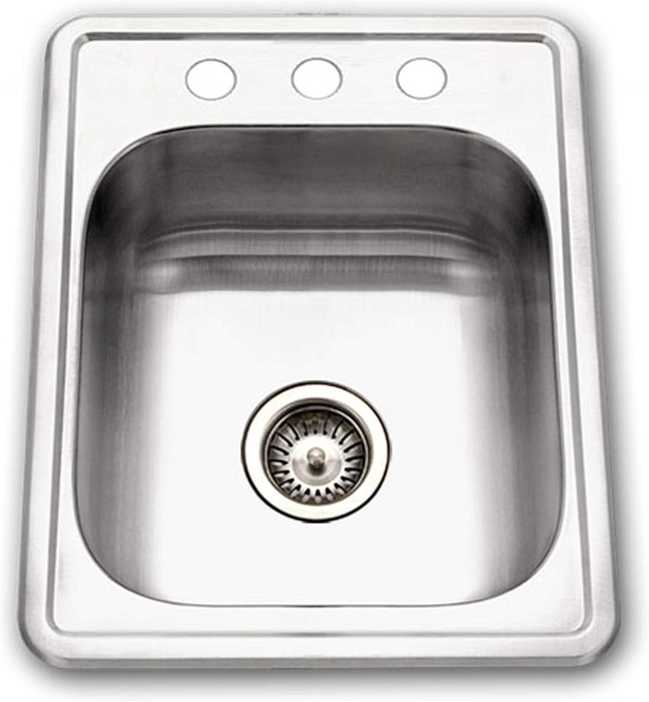 Houzer 1722-7BS-1 Hospitality Series Topmount Stainless Steel 3-holes Bar/Prep Sink