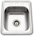 Houzer 1722-7BS-1 Hospitality Series Topmount Stainless Steel 3-holes Bar/Prep Sink