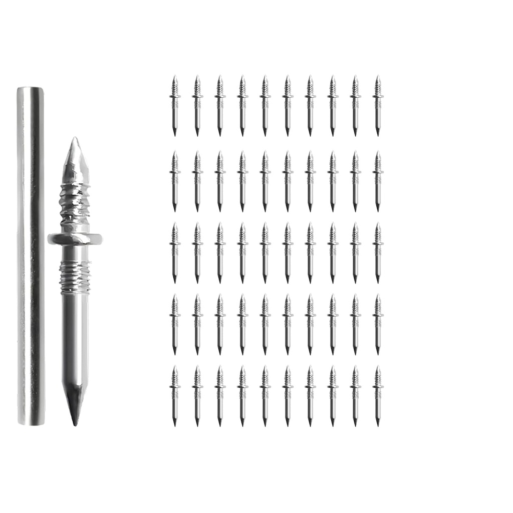 Double Headed Skirting Thread Seamless Nail, 2026 New Invisible Seamless Baseboard Screws Double-Headed Nails Invisible Screws & Specific Sleeve Tool for Seamless Skirting Thread (50)