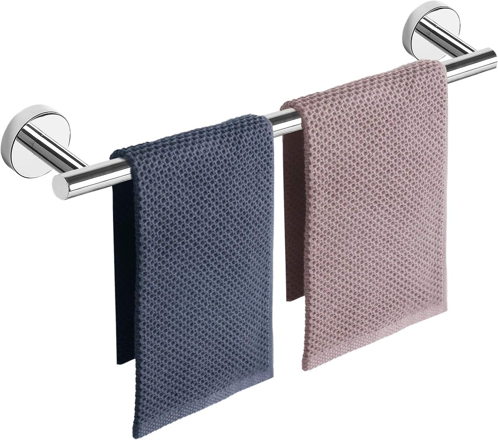 NearMoon Bathroom Towel Bar, Bath Accessories Thicken Stainless Steel Shower Towel Rack for Bathroom, Towel Holder Wall Mounted (1 Pack, Chrome Finish, 24 Inch)