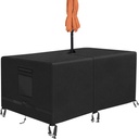 Kovshuiwe Rectangle Patio Table Cover with Umbrella Hole Heavy Duty Waterproof 600D Oxford Fabric Outdoor Lawn Patio Furniture Covers (Square-40 Lx 40" W x 23.6" H)