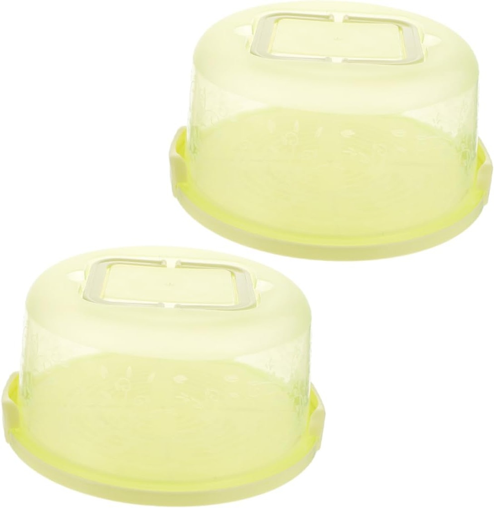 Zerodeko 2pcs Portable Handheld Cake Carrier Secure Closure Baking Packing Box for Safe Cake Transportation for Picnics Parties and Home Events
