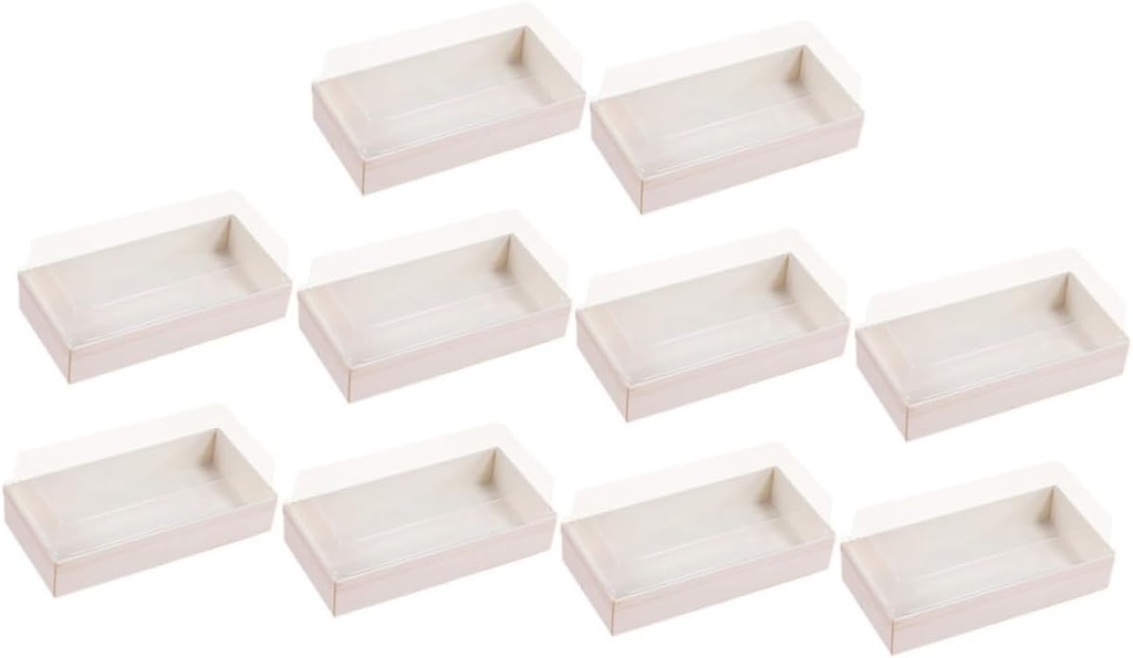 Luxshiny 10Pcs Wooden Sandwich Packing Boxes Bakery Containers with Lids for Cake Bread and Cookies for Parties and Food Storage