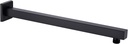 Matte Black Shower Arm with Flange 16 Inch Wall Mounted Extension Arm for Bathroom Rainfall Shower Head, Stainless Steel, Square Shaped