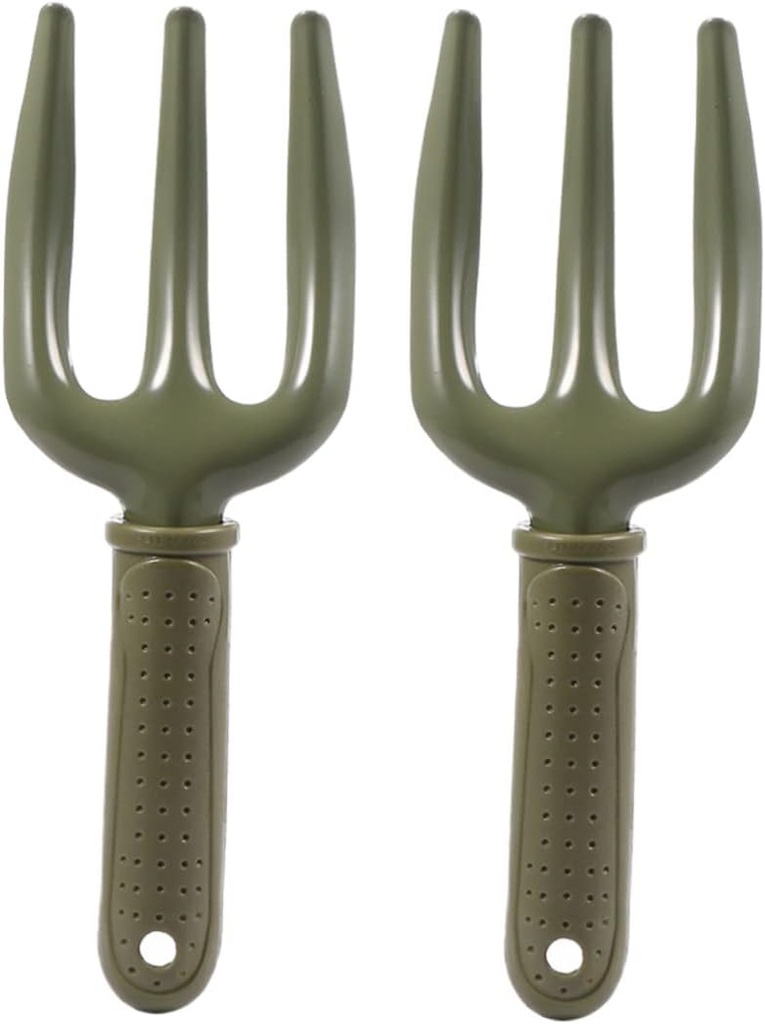 BESPORTBLE 2PCS Gardening Hand Tools Metal Weeding Fork and Rake Set for Soil Loosening Planting and Flower Care Sturdy Iron Construction Ergonomic Design for Easy Use