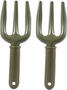 BESPORTBLE 2PCS Gardening Hand Tools Metal Weeding Fork and Rake Set for Soil Loosening Planting and Flower Care Sturdy Iron Construction Ergonomic Design for Easy Use