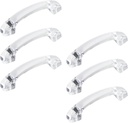 Geesatis Set of 6 Clear Acrylic Cabinet Handle Pull Hardware Furniture Connection Arch Handle Pull, Length 3.3", with Mounting Screws