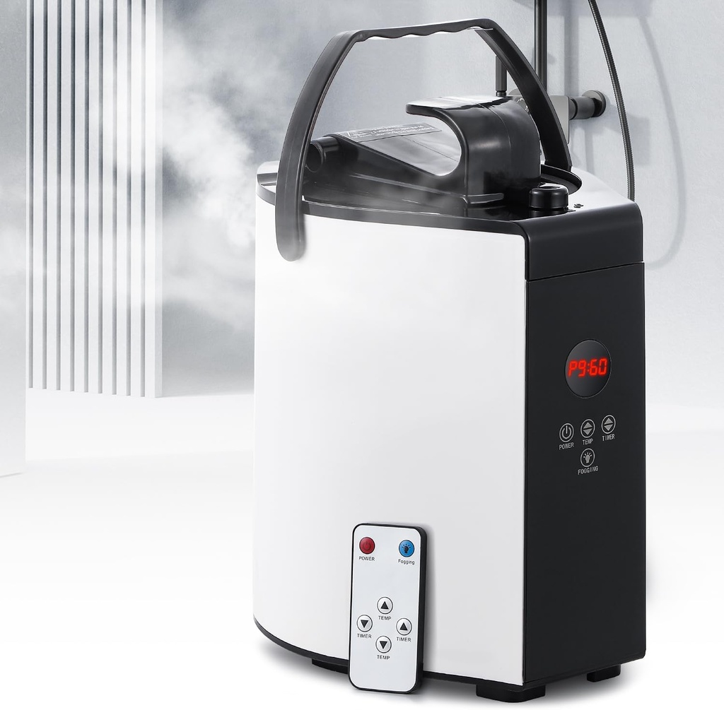 Sauna Steamer Machine 3L, 1300W Portable Sauna with Remote Control, Fogging Function, 304# SUS Sauna Steam Pot Generator, Rapid Heat Steam with Temp and Timer Digital Display (Lock FUCTION)