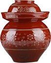 MRYBD Red Ceramic Pickle Jar with Lids,Ceramic Crock Pot,Kimchi Containers, Fermentation Jar, Fermentation Jars Ceramic Pots, Sealed Fermentation Jars with Lids, Sauerkrau 2.5Kg
