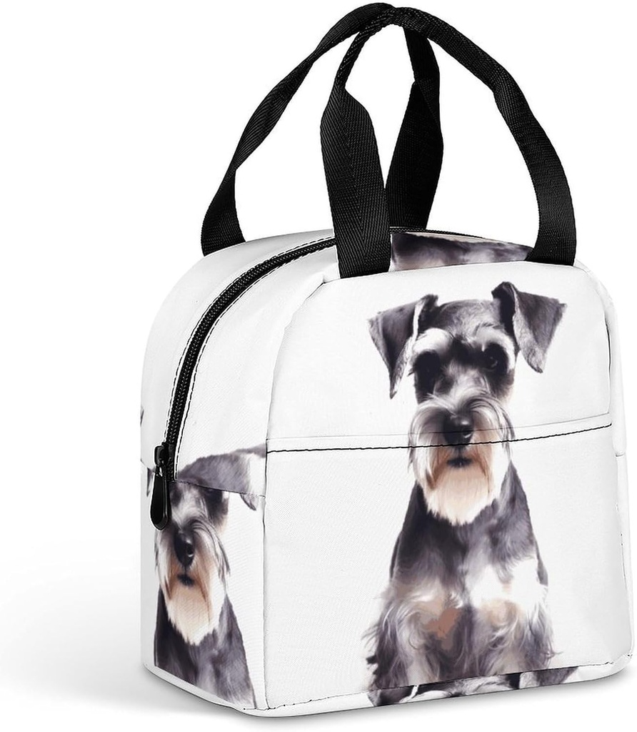 Well-behaved Schnauzer Lunch Bag Durable Insulated Large Gym Lunch Tote Box Portable Leakproof Cooler Food Containers Reusable Lunchbox for Work Travel Picnic
