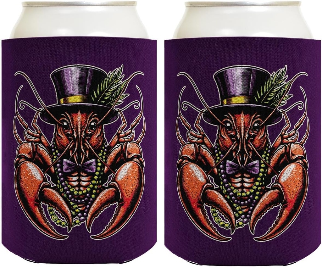 Mardi Gras Party Supplies Mardi Gras Crawdad 2-Pack Can Drink Thermocoolers