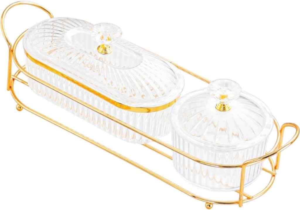 Dried Fruit Plate Cookie Jar Food Storage Box Snacks Dish Candy Nuts Dish Seasoning Containers for Holiday Party Home Kitchen, Clear S