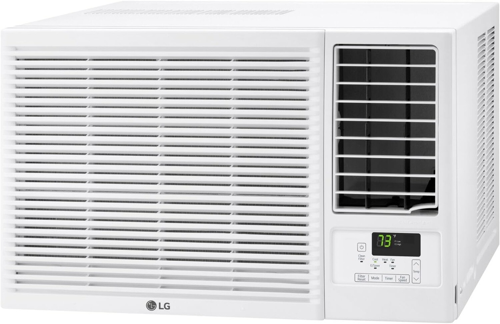 LG 12,200 BTU Window Air Conditioner with Supplemental Heat, 230/208V, Cools 570 Sq.Ft. (19' x 30' Room Size), Electronic Controls with Remote, 2 Cooling, Heating & Fan Speeds, Slide In-Out Chassis