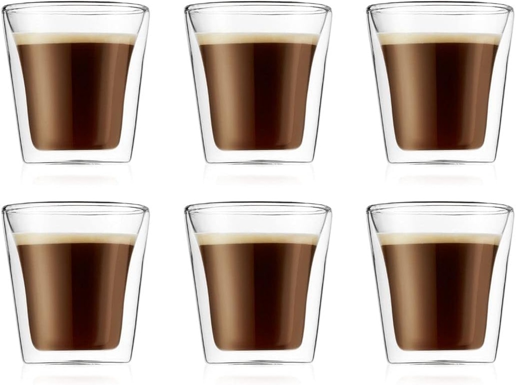 Bodum Canteen Glassware, 3 Ounce, 0.1 Liter (Set of 6)