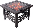 Outdoor Fire Pit Garden Wood Burning Fire Pit Bowl Terrace Metal Barbecue Table, Patio Patio Lawn Backyard Barbecue Party Outdoor Fireplace, 66cm/26