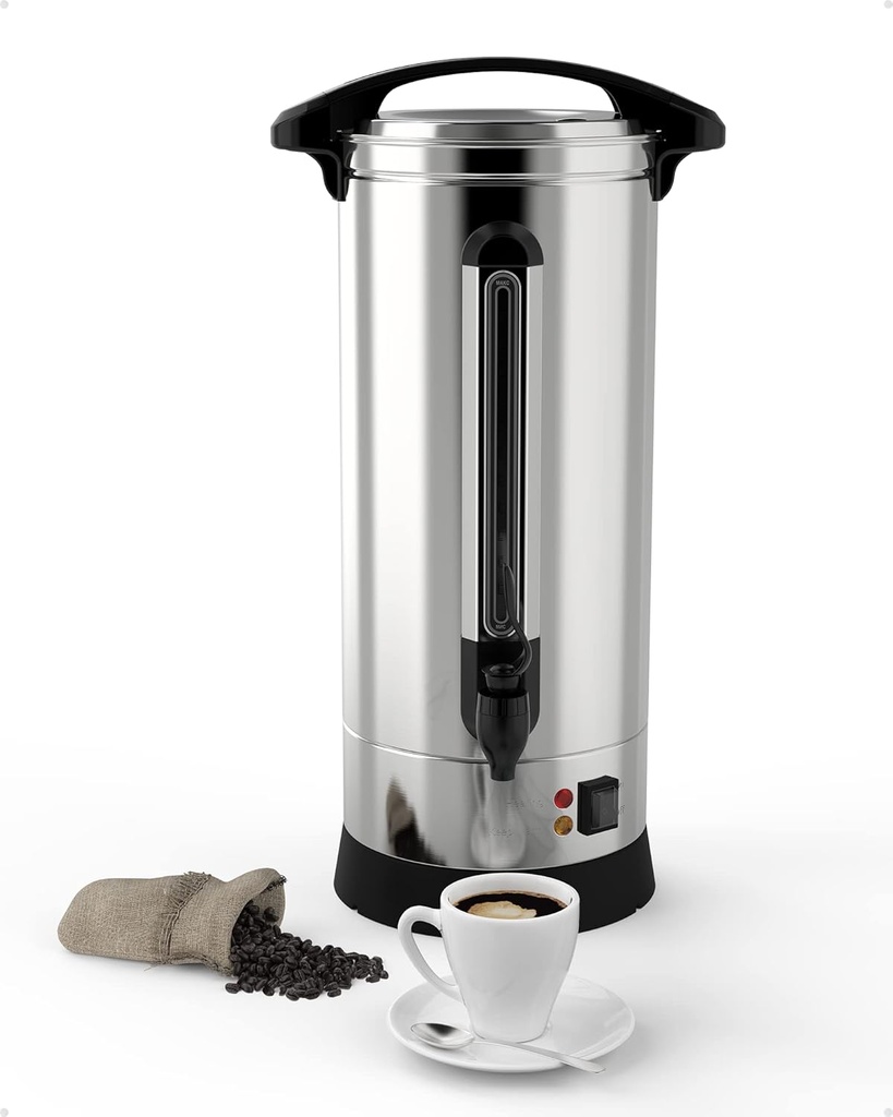 65 Cups-10 L Commercial Coffee Urn, Fast Brew Stainless Hot Water Dispenser, Coffee Dispenser Electric, Hot Water Urn for Catering, Meeting, Party,Silver