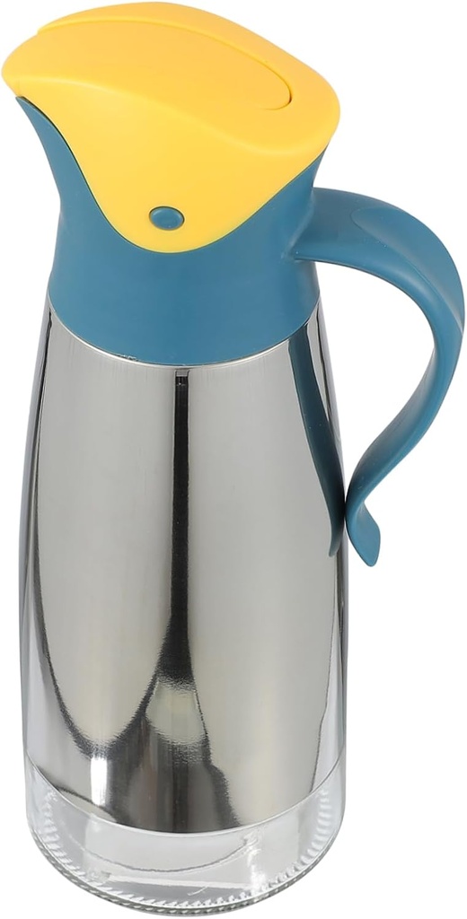 Cabilock Automatic Opening Closing Oil and Vinegar Bottle Large Capacity Kitchen Glass Dispenser Multipurpose Oil Pot Dustproof Design for Home Use