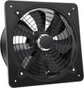 12" 2800RPM Industrial Exhaust Fan, 125W 110V Low Noise Black Axial Fan, 7 Blades 2000m³/h Airflow Wall Mount Ventilation Extractor Fan for Kitchen, Basements, Garage (Black, 12 Inch)