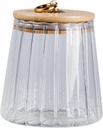 Cabilock 1pc Transparent Sealed Jar with Lid Food Storage Container for Tea Candy Honey Seasonings Odor Moisture Kitchen Canister