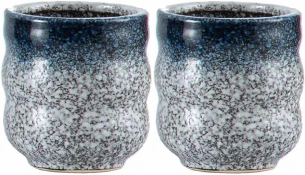 2PCS Japanese Ceramic Teacups Traditional Teacups Sake Cups for Restaurant Sushi Bar Izakaya Tea Room