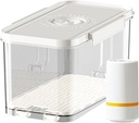Vacuum Food Storage Box - Airtight Kitchen Food Container with Manual Pump, Leakproof Vacuum Seal | Reusable Fridge Storage Jar with Lid, Container for Fresh Vegetables and Leftovers
