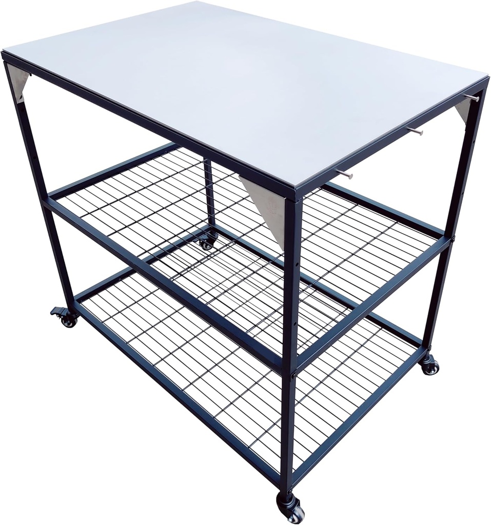 JIN BETTER GRILL PARTS 24" x 36" Outdoor Prep Table Cart for Grills & Pizza Ovens
