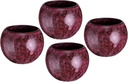 HARFINGTON 4pcs Chinese Japanese Ceramic Teacups 5.07 Oz Handmade Gong Fu Tea Set Ceramic Glaze-Changed No Handle Small Tea Cup for Mate Tea Coffee Wine Drinks Home and Gifts, Red
