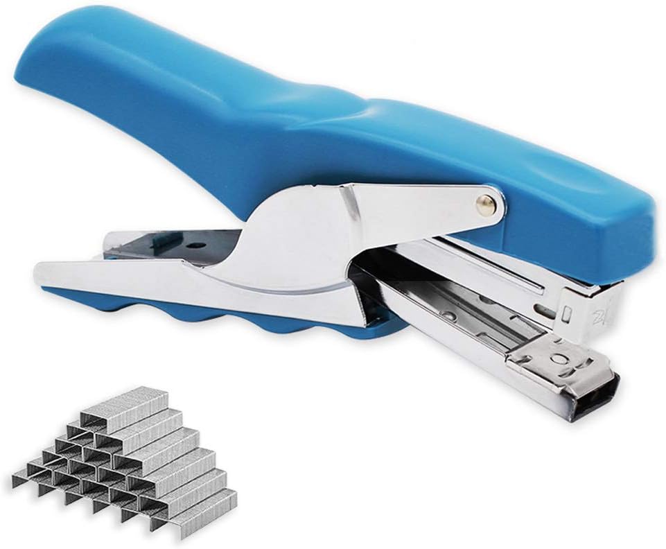 Stapler with 1000 Staples-Plier Stapler Save 60% Power,Good for Stapling at Home School or Warehouse (Blue)