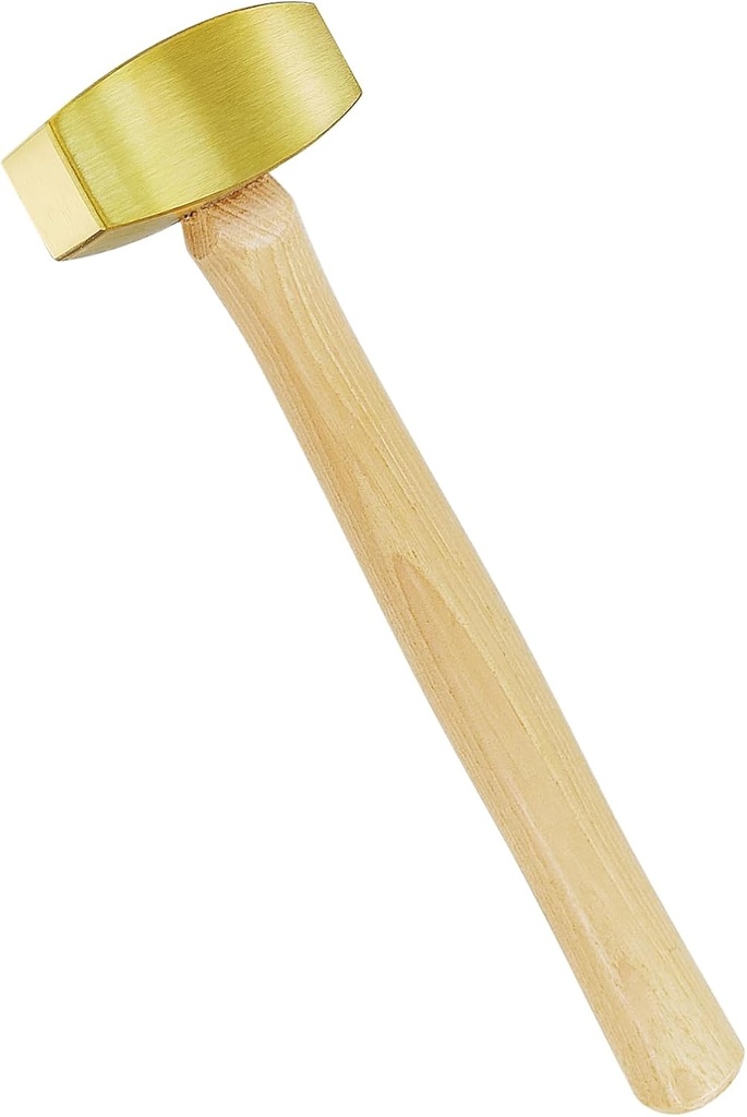 C&T 2 Pound Solid Brass Non-Sparking Hammer with Hickory Wood Handle,Non Marring Non Sparking,2lb