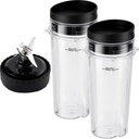 5-piece Ninja Blender Cups Replacement Single Serve 16oz Cups with Sip & Seal Lids, 6 Fins Extractor Blade Compatible with Nurti Ninja Blenders Pro BL660 BL663 BL663CO BL665Q BL740 BL770